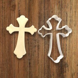 Catholic Cross Cookie Cutter for Making Homemade Shortbread Biscuits Pastry Sugar Paste Fondant Dough Religious Cross Shaped Cookies for Church Events Baptism Communion Cake Decoration