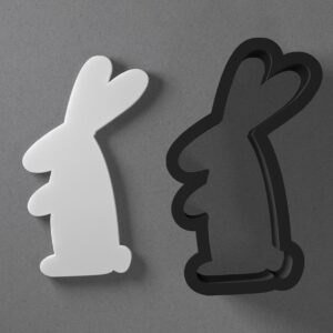 Bunny Rabbit Animal Shape Cookie Polymer Clay Cutter With Sharp Tapered Edge Earring Making Tool For DIY Jewelry Pendant Studs Easter Spring Cookie Cutter For Clay Art Craft Decoration