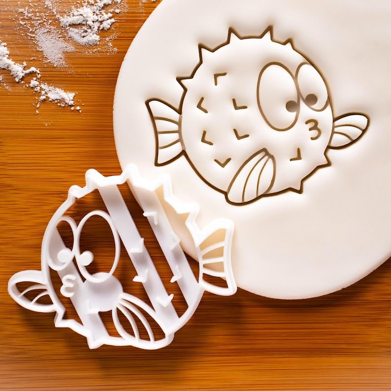 Pufferfish Cookie Cutter Cookie Mold for Biscuit Dough Fondant Clay Baking Sea Fish Fugu Fugo Tetraodontidae Ocean Marine Animal Themed Treats