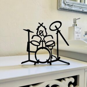 Rock Music Drummer: Statue Tabletop Figure as Minimalist Art
