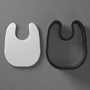 Baby Bib or Collar Shape Cookie Polymer Clay Cutter with Sharp Tapered Edge for Jewelry Making, Mini Stud Earrings, Pendant Sets, Earring Craft Tool, Cookie Cutter for Clay and Dough