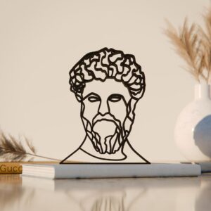 Custom Marcus Aurelius Line Art Statue Sculpture India Minimalist Decor Unique Gift for Philosophy Enthusiasts and Stoicism Admirers Perfect for Home or Workspace