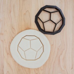 D12 Dice Cookie Fondant or Clay Cutter India Cookie 12-Sided Dice Shape for TTRPG Tabletop Role Playing Game Crafts, Baking, Cake Decorating, Party Favors, and Game Night Theme