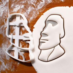 Moai Cookie Cutter Easter Island Stone Head Biscuit Mold for Archaeology Lovers Monolithic Human Statue Prehistoric Monument Cookie Tool for History Themed Baking Educational Gifts