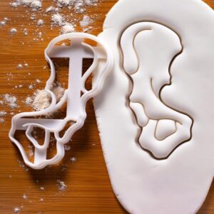 Hip Bone Cookie Cutter for Anatomy Learning with Detailed Pelvic Os Coxa Innominate Coxal Shape Ideal for Medical Students Human Skeleton Study Educational Baking and Medical (ONLY HIP BONE)