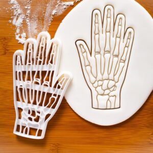 Anatomical Human Hand and Wrist Bone Cookie Cutter Cookie Mold for Biscuit Fondant Clay Baking Skeleton Palm Anatomy Halloween Macabre Educational Science