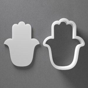 Hamsa Cookie Cutter Hand of Fatima Shape Baking Tool for Cookies Biscuits Fondant Dough Clay Jewelry Making Earring Craft Decorating Party Baking and Daily Home Use