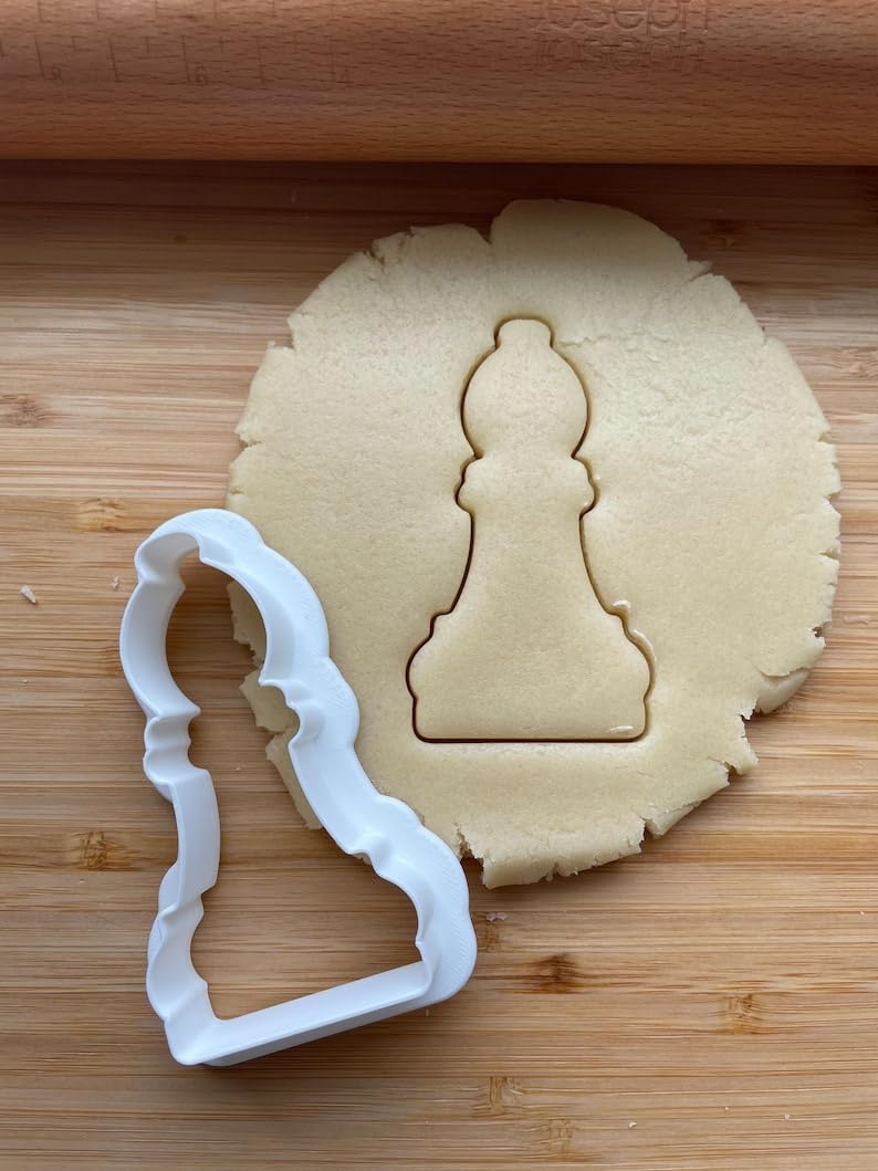 Bishop Chess Piece Cookie Cutter Cookie - Suitable Size - Choose Standard or Dishwasher Safe - Made in India - Chess-Themed Mold for Baking, Game Night, Educational Activities & Creati