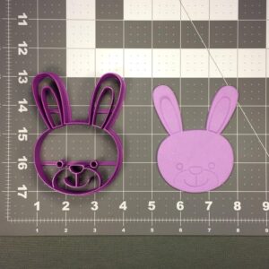 Black Cookie Bunny Face Cookie Cutter for Baking Fondant Biscuits Sandwiches Pancakes Animal Theme Kitchen Tool Decorative Pastry Molding Cutter for Easter Parties Birthdays and Events