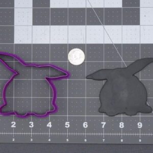 Black Bunny Rabbit 266-I514 Cookie Cutter Silhouette Cookie Easter Bunny Shape for Spring Cookies Holiday Baking Crafts Kids Activities Clay Use Animal Theme Kitchen Tool Made in India