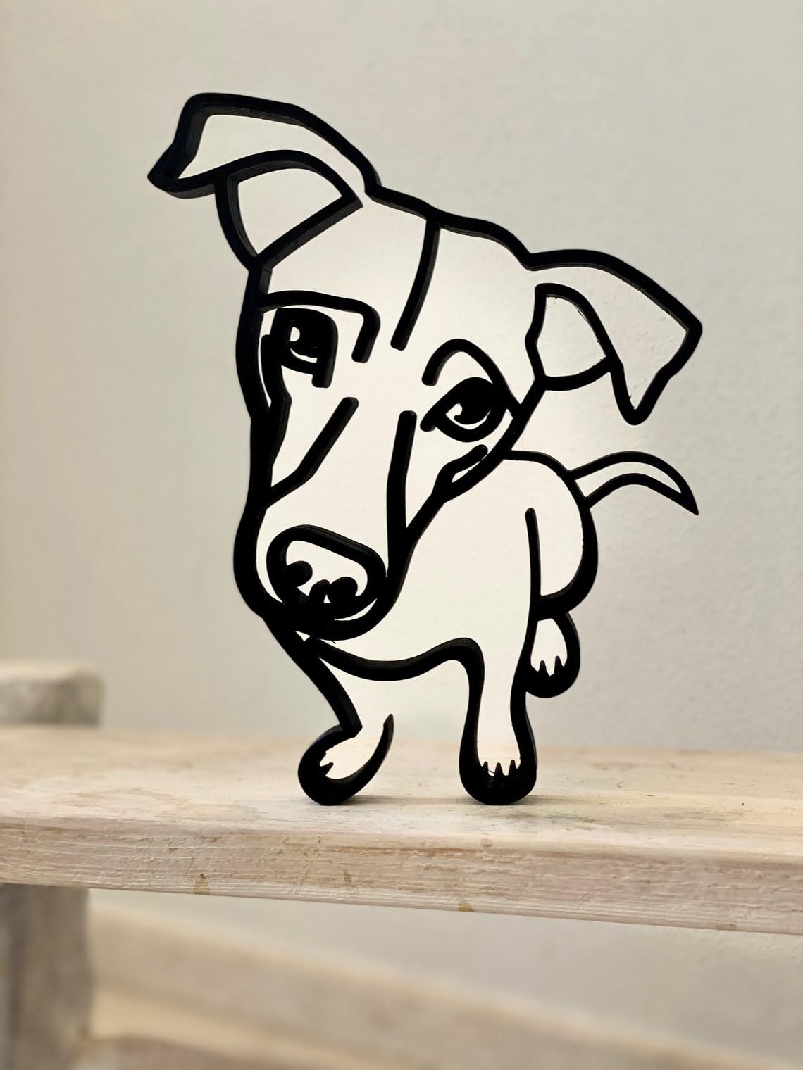 Cartoony Jack Russell Terrier: Minimalist Art Sculpture for Tabletop Decor and Gifts
