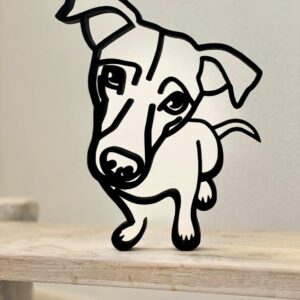 Cartoony Jack Russell Terrier: Minimalist Tabletop Figure and Charming Gift