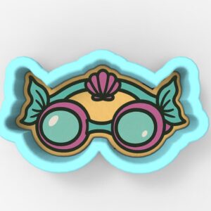 Black Swim Goggles Fish 1 Cookie Cutter Stamp Stencil Baking Tool for Fun Ocean Fish Theme Cookies Birthday Party Kids Pool Party Fondant Pastry Biscuits Desserts Creative Baking Tool