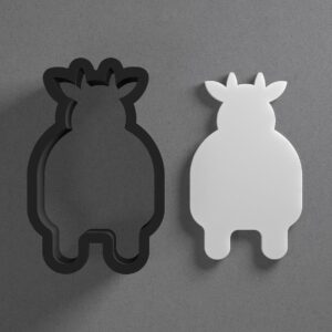 Stylized Cartoon Cow Body Cookie Polymer Clay Cutter with Sharp Tapered Edge for Jewelry Making Mini Studs Pendant Set and Cookie Cutter Versatile Craft Tool for Detailed Animal