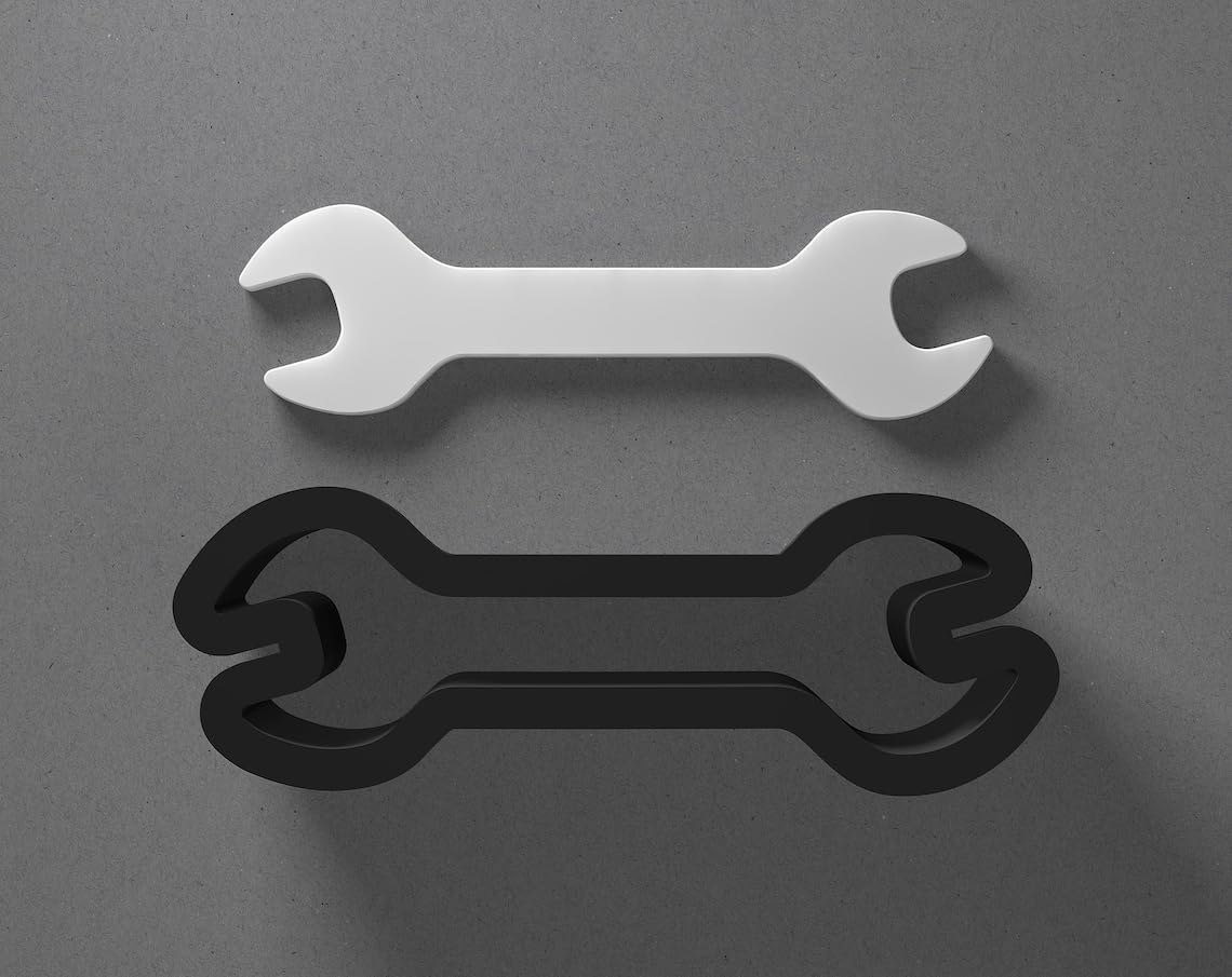 Wrench Spanner Tool Shape Cookie Polymer Clay Cutter With Sharp Tapered Edge Earring Making Tool For DIY Jewelry Pendant Studs Handyman Cookie Cutter For Clay Art Craft Decoration
