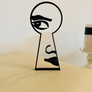 Minimalist Keyhole Art Sculpture - Tabletop Figure and Shelf Sitter for Home Decor, Housewarming, and Birthday Gifts