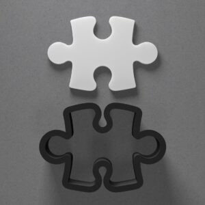 Puzzle Piece Shape Clay Cutter for Earrings and Jewelry Making Sharp Tapered Edge Tool for Polymer Clay Mini Studs Pendant Set Cookie and Fondant Decorations for Awareness Theme or DIY