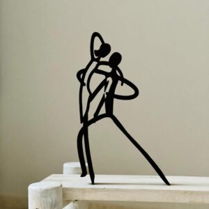 Pasodoble Dance Couple Statue Figurine - Rhythmic Tabletop Sculpture, Minimalist Home and Office Decor, Unique Gift Idea