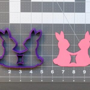 Black Bunnies Holding Hands 266-606 Cookie Cutter Cookie Bunny Pair Shape for Easter Cookies Spring Baking Crafts Kids Activities Rabbit Themed Party Supplies and Home Kitchen Use Made