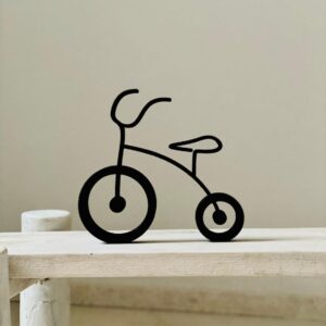 Minimalist Baby Bicycle Sculpture - Artistic Statue, Bike Gift for Housewarming, Shelf Decor, Tabletop Accent, Home Sweet Home