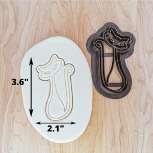 Atomic Cat Cookie Cutter Cookie for Fondant, Clay, Dough Mid Century Modern Retro Cat Design, MCM Theme Baking Tool for Vintage Style Cookies and Crafts Made in India