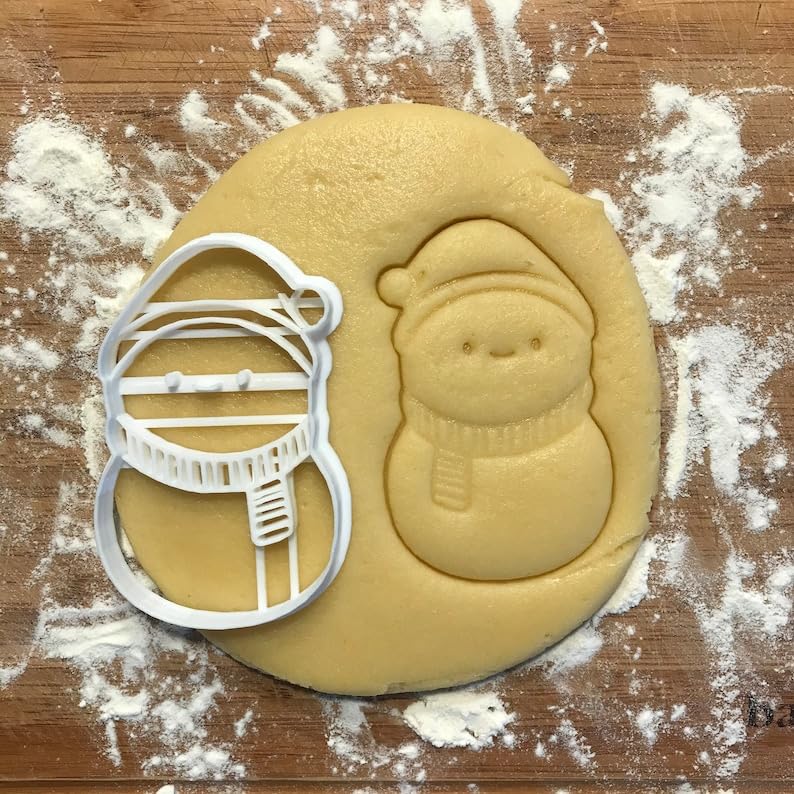 Black Snowman Cookie Cutter for Christmas Cookies Winter Baking Cute Kawaii Xmas Biscuit Fondant Clay Cutter Holiday Treats Christmas Gift for Mom Happy Holidays Home Baking - Image 2