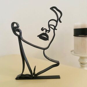 Abstract Minimalist Sculpture: Girl with Unique Hairstyle - Tabletop Figure, Gift for Housewarming, Shelf Decor, Home Office Accent