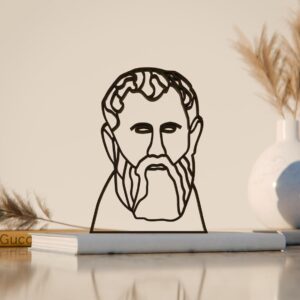 Unique Zeno Line Art Statue Sculpture Figure India Custom Minimalist Home Decor Gift for Philosophy Students and Stoicism Enthusiasts Perfect for Study or Office