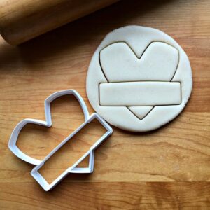 Cookie Heart with Banner Cookie Cutter for Valentine’s Day, Love, Biscuit, Fondant, Cake Decoration, Sugar Craft, Cupcake Toppers, Made in India