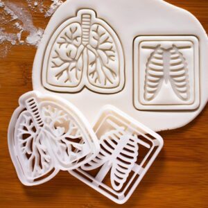 Chest X Ray Cookie Cutter for Radiologist Gifts Medical Student Baking Rib Cage Imaging Themed Biscuits Emergency Medicine Treats Skeleton Anatomy Party Favors Hospital Event(ONLY CHEST X RAY)