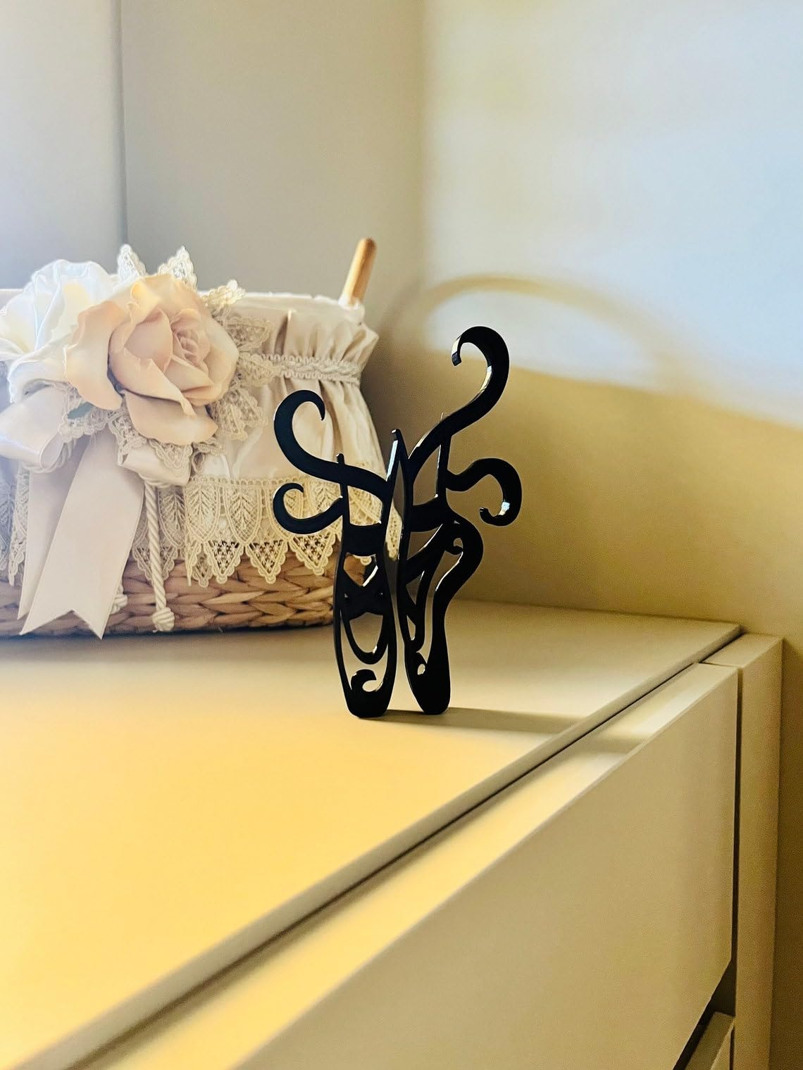Ballet Shoes Tabletop Figure - Minimalist Art, Bookshelf Accent, Home Decor, Windowsill Sculpture, Gift, Birthday Present
