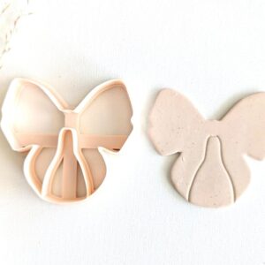 Bow Imprint Cookie Cutter for Back to School Theme Fondant and Clay Projects Large Ribbon Shape Cutter for Sugar Cookies Polymer Clay Jewelry Crafts and DIY Gift Decorations