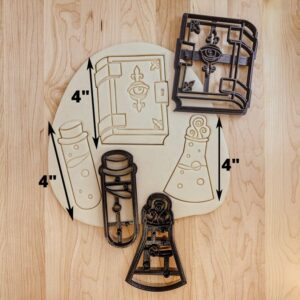 Spells and Potions Halloween Cookie Cutter Set India Cookie Magical Themed Baking Tools for Cookies, Fondant, Clay, Cake Decorating, Pottery, Ceramics, Polymer Crafts, and Halloween