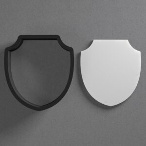 Banner Shield Badge Polymer Clay Cutter Cookie with Sharp Tapered Edge for Earrings Jewelry Making Pendant Sets Mini Studs Biscuit Cutter for Crafting Baking and Creative Projects