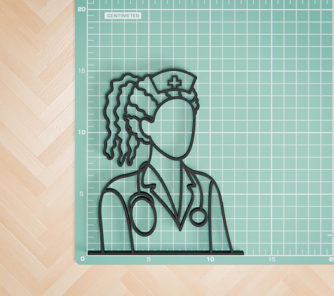 Nurse Plastic Minimal Line Art Sculpture Healthcare Decor Figure for Living Room Desk Shelf Bedroom Home Office Interior Styling - Image 5