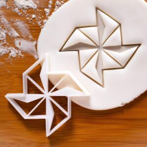 Origami Pinwheel Cookie Cutter Cookie Biscuit Cutter Windmill Whirligig Pinwheels Romantic Windmills Moulin Unique Design Baking Tool for Parties Celebrations and Themed Events