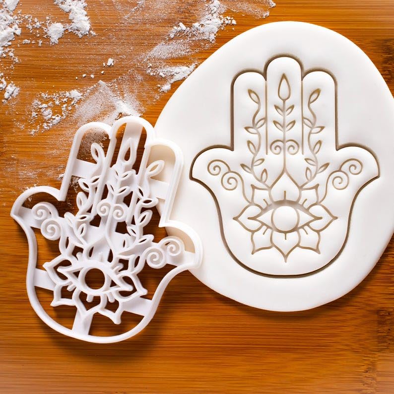 Hamsa Hand Cookie Cutter Cookie for Spiritual Baking Biscuit Fondant Clay Cutter Symbol of Protection Evil Eye Amulet Talisman Luck Middle Eastern Culture Educational Crafts