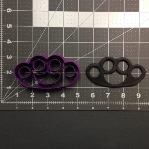 Black Brass Knuckles Cookie Cutter Cookie Knuckle Duster Shape Mold for Biscuit Fondant Clay Dough Crafts Baking Decoration Tough Guy Theme Party Favors DIY Novelty Gifts and Art