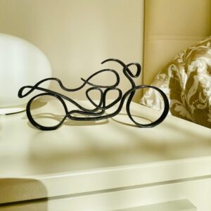 Minimalist Motorcycle Statue Sculpture: Tabletop Figure for Home Decor, Chopper Bike Statue Gift, Ideal Housewarming Present