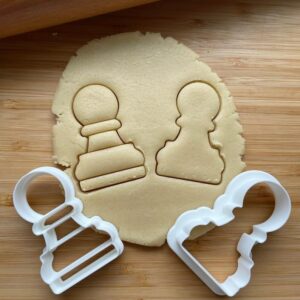 Set of 2 Pawn Chess Piece Cookie Cutters Cookie - Suitable Size - Made in India - Chess-Themed Molds for Baking, Strategy Game Parties, DIY Crafts & Creative Activities
