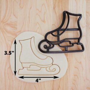 Figure Skate Christmas Winter Detailed Cookie Cutter Cookie for Fondant, Clay Crafting, Holiday Baking, Seasonal Decorations, Ice Skating Party Treats, and Festive Celebrations in