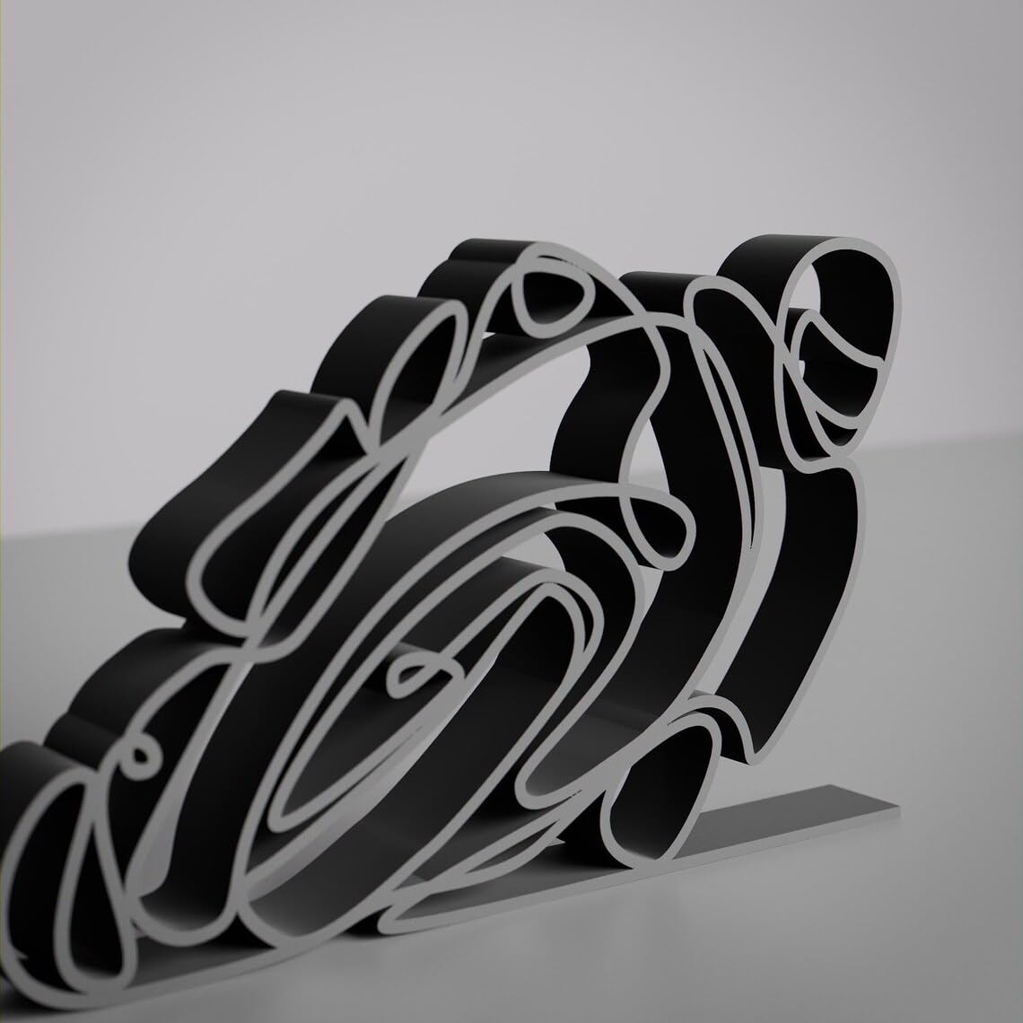 Motorbiker Personalized Line Art Figure Plastic Decorative Rider Sculpture with Custom Name for Bike Lovers Home Office Desk Shelf Table Display Minimalist Decor India - Image 3
