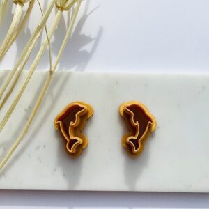 Dolphin Clay Earring Cutter for Polymer Clay Jewelry Making Ocean Animal Theme Fish Creature Clay Cutter Tool for DIY Marine Accessories Sea Life Earrings and Handmade Coastal Crafts
