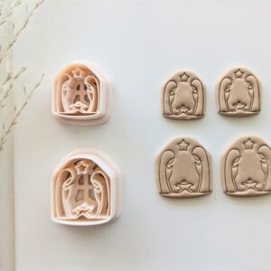 Christmas Nativity Imprint Earring Cutter for Religious Polymer Clay Jewelry Holy Family Clay Cutter for Handmade Earrings Faith Based Holiday Accessories Christian Clay Craft Supplies