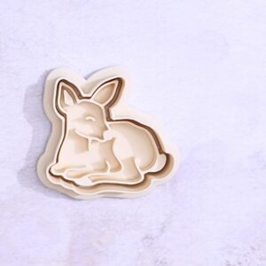 Fawn Cookie Cutter Set for Making Shortbread Cookies Pastry Sugar Paste Fondant Icing for Homemade Cake Decoration Animal Theme Baking Tool for Kids Parties Baby Showers and Gifts