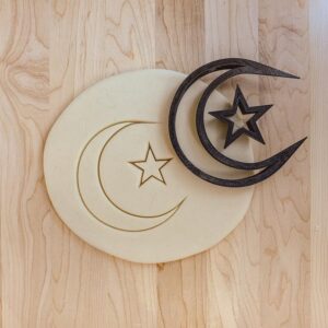 Star and Crescent Cookie Fondant Clay Cutter Set for Baking, India Cookie Mold for Eid Crafts, Islamic Festive Treats, Ramadan DIY Projects, Party Decorations, Kids Activities,