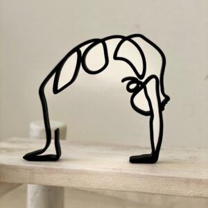 Urdhva Dhanurasana Yoga Art Figure: Minimalist Sculpture for Shelf Decor, Wall Art, and Birthday Presents