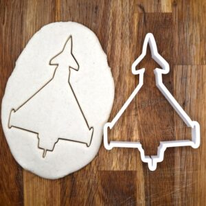 Black Eurofighter Typhoon Cookie Cutter India cookie Military Fighter Jet Plane Shape Air Force Aviation Fondant Baking Tool Christmas Cookies Pilot Gift Cake Decorating Clay Cutter
