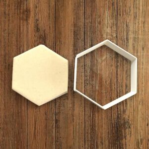 Hexagon Cookie Cutter for Making Homemade Shortbread Biscuits Pastry Sugar Paste Fondant Dough Geometric Cookies for Cake Decoration Educational Baking Crafts DIY Party Favors