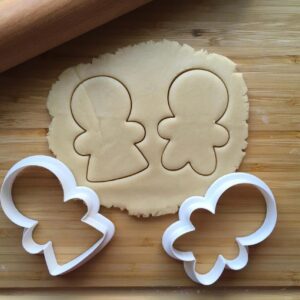 Set of 2 Cookie Cute Gingerbread Boy and Girl Cookie Cutters Multi Size for Christmas Holiday Baking Cookie Decoration Tools for Kids Party Snack Shaped Treats Made in India